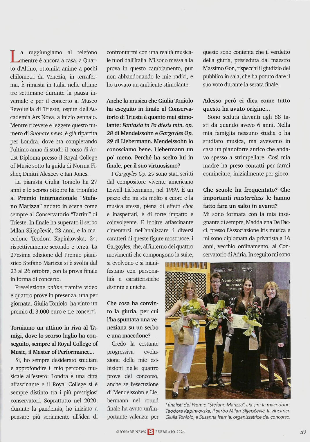 🥈 ㅤ ㅤ Concorso "Stefano Marizza" – Concerto della fase finale 26 ottobre 2023 Sala Tartini del Conservatorio di Trieste, Italia J. S. Bach A. Skrjabin