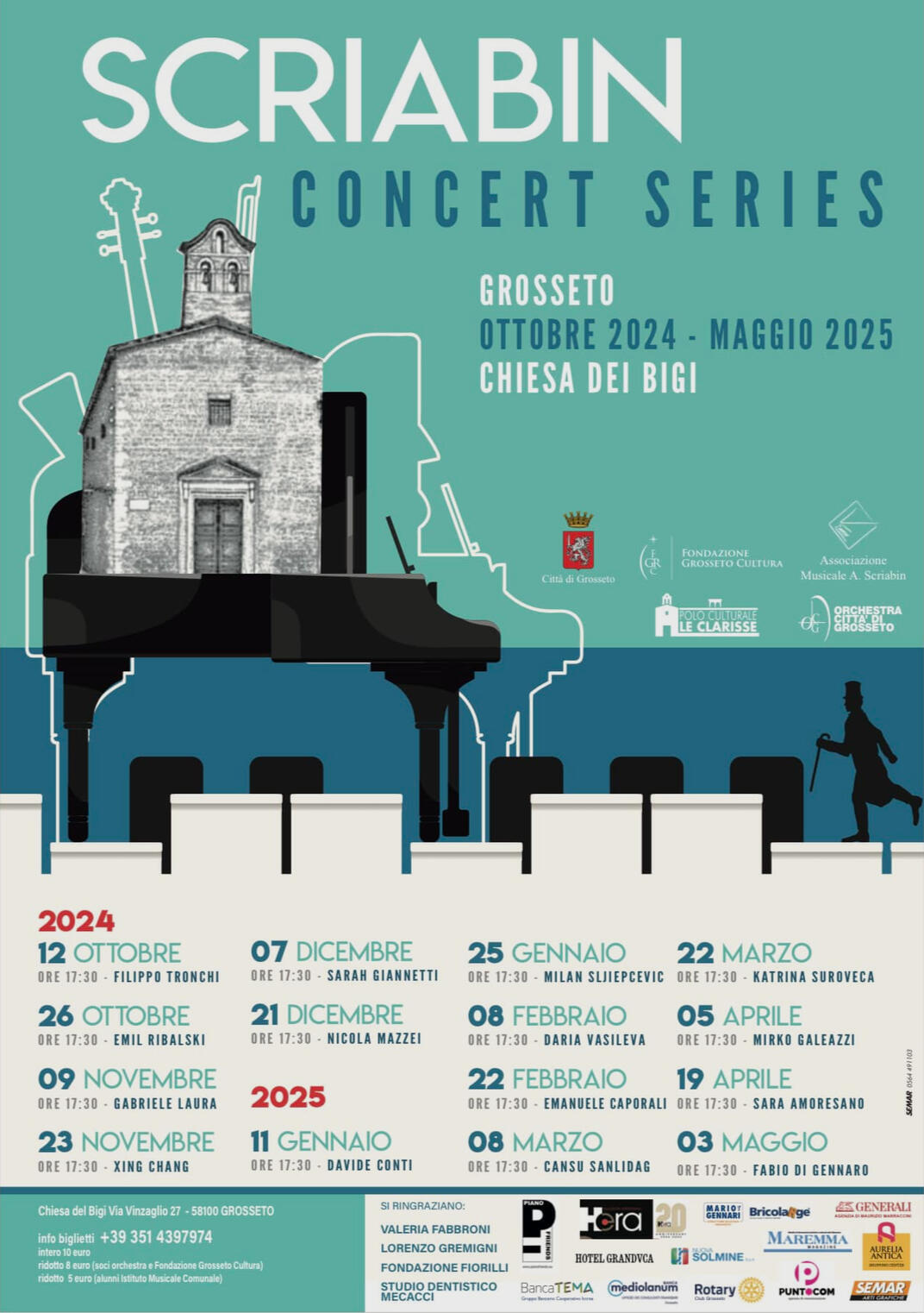 Rrecital solistico Scriabin Concert Series 25 gennaio 2025 Grosseto, Italia R. Schumann C. Debussy A. Skrjabin S. Prokofievㅤㅤㅤㅤㅤㅤㅤㅤㅤㅤㅤㅤㅤㅤㅤㅤㅤㅤㅤㅤㅤ